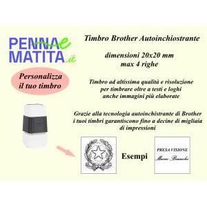Timbro autoinchiostrante personalizzato 20x20 mm colore nero