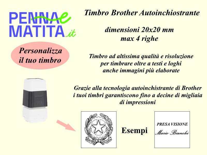 brother brother timbro autoinchiostrante personalizzato 20x20 mm colore nero - foto 1