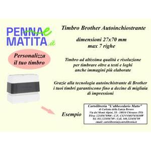 Timbro autoinchiostrante personalizzato 27x70 mm colore nero