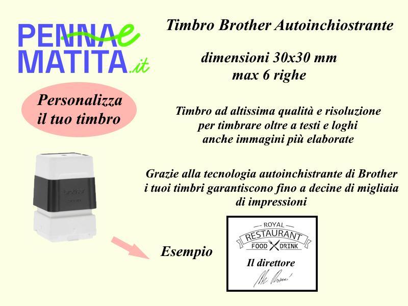 brother brother timbro autoinchiostrante personalizzato 30x30 mm colore nero - foto 1