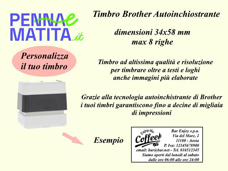 brother brother timbro autoinchiostrante personalizzato 34x58 mm colore nero - foto 1