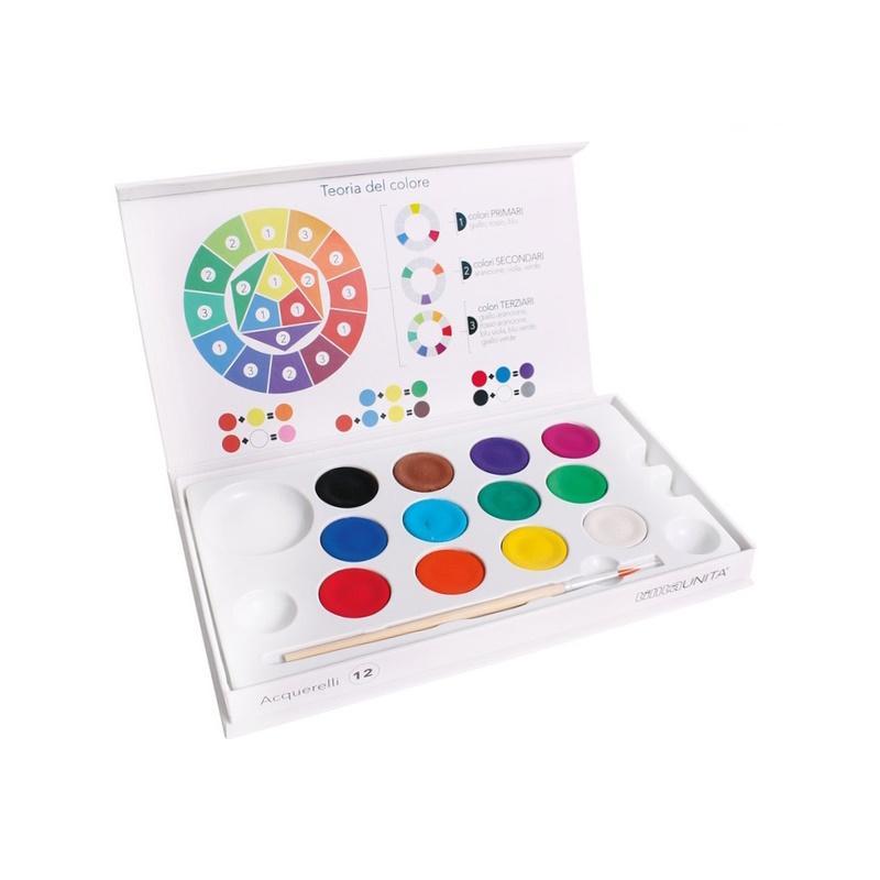 tinta unita tinta unita acquerelli scatola magnetica da 12 colori - foto 1 tinta unita tinta unita acquerelli scatola magnetica da 12 colori - foto 1