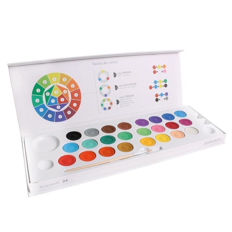 tinta unita tinta unita acquerelli scatola magnetica da 24 colori - foto 1 tinta unita tinta unita acquerelli scatola magnetica da 24 colori - foto 1