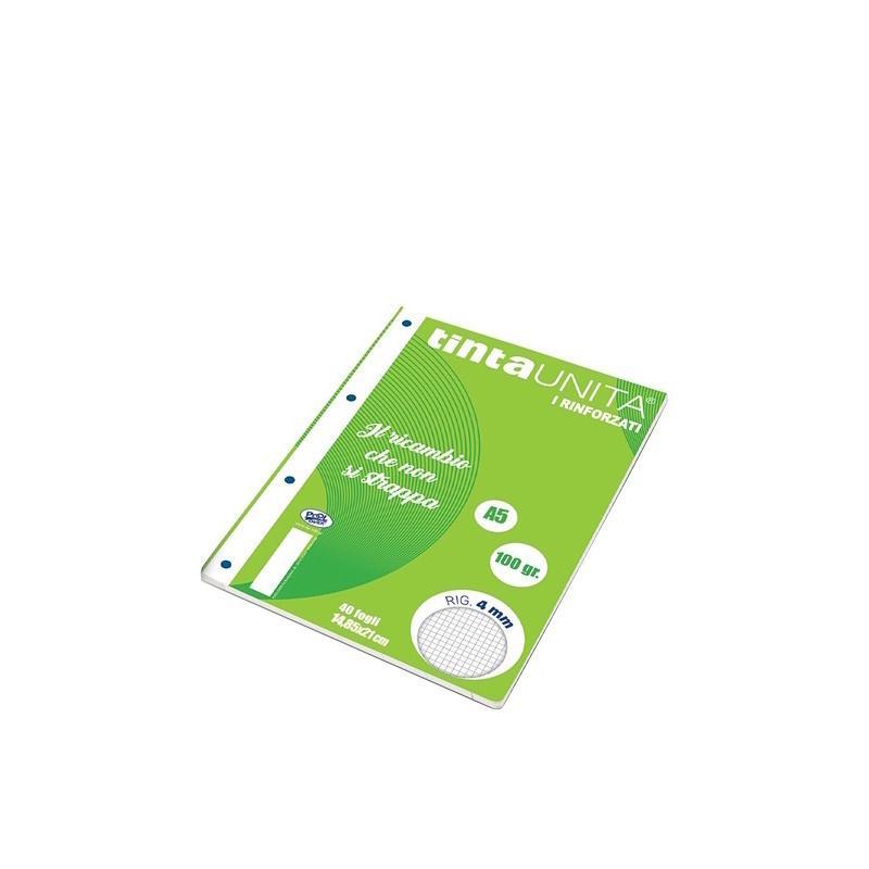 tinta unita tinta unita ricambio a5 15x21 cm rinforzato quadretti 4mm 40 fogli carta 100gr mq - foto 1