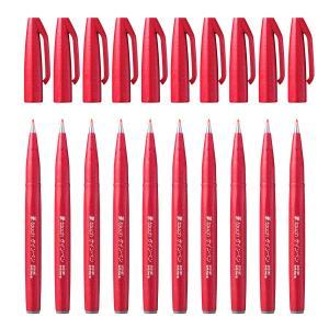 Pennarello 10 pezzi brush con punta flessibile rosso