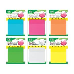 Memostick colorati trasparenti 75x75 mm 50 fogli confezione 72 pezzi