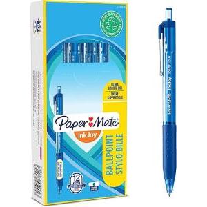 Inkjoy 12pz penna a sfera a scatto blu 300rt punta m 0,1 mm