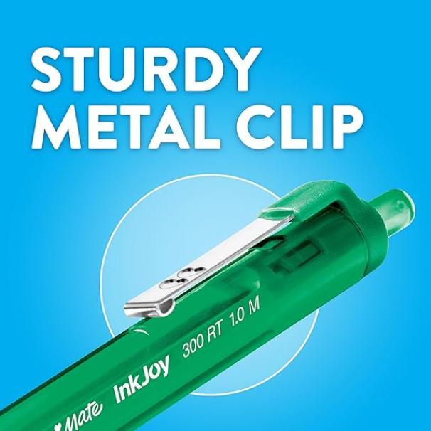 Paper Mate InkJoy 12pz Penna a Sfera a Scatto Blu 300RT Punta M 0,1 mm