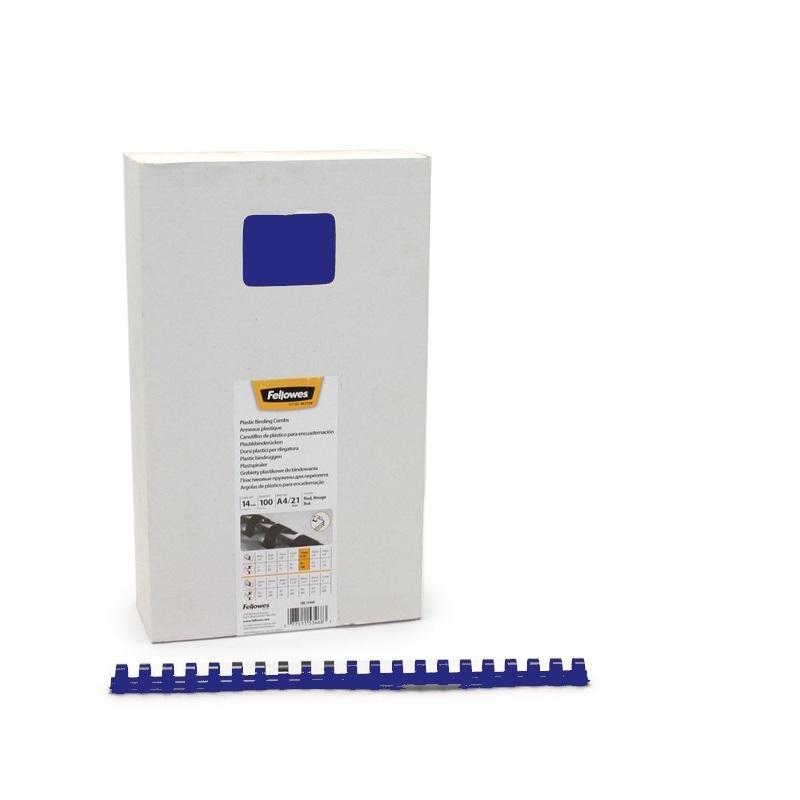 fellowes fellowes 100 pz spirali in plastica per rilegare tonde ø 14 mm blu - foto 1
