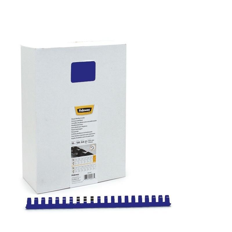 fellowes fellowes 100pz spirali per rilegare ø 19 mm 150fg blu - foto 1