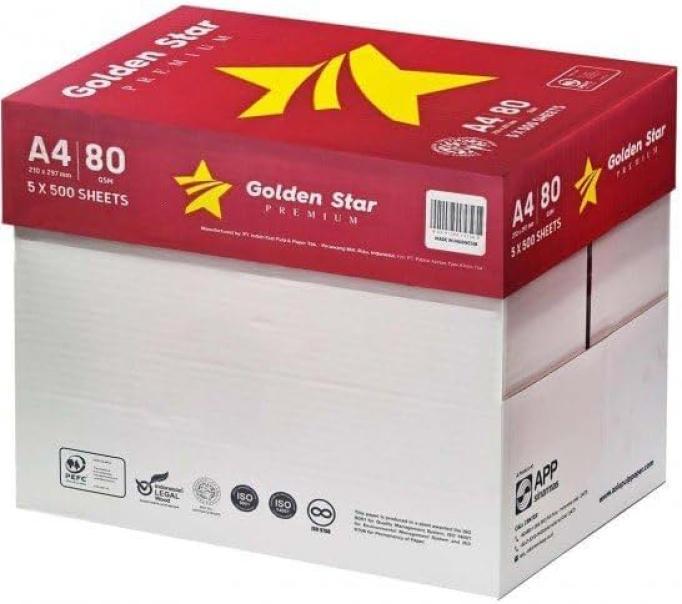 golden star golden star red carta per fotocopie a4 80 gr/mq  pz. 5 risme da 500 fogli - foto 1