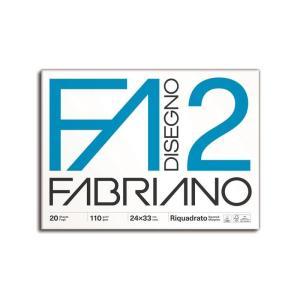 Disegno 2 blocco f2 dimensioni 24x33 cm 20 fogli da 110 gr/mq colore bianco riquadrato