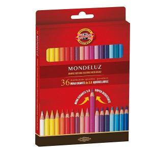 Kin mondeluz pastelli acquerellabili colori assortiti in astuccio da 36 pz. mina da 3.8mm