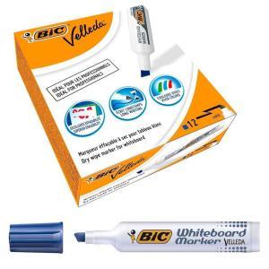 12pz pennarello marcatore velleda 1791 punta a scalpello tratto da 3,3 a 4,6 mm colore blu