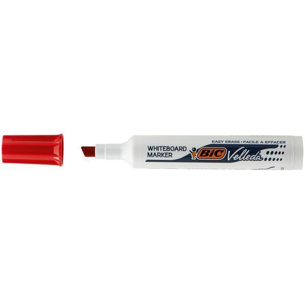 bic bic pennarello marcatore velleda 1791 punta a scalpello tratto da 3,3 a 4,6 mm colore rosso - foto 1