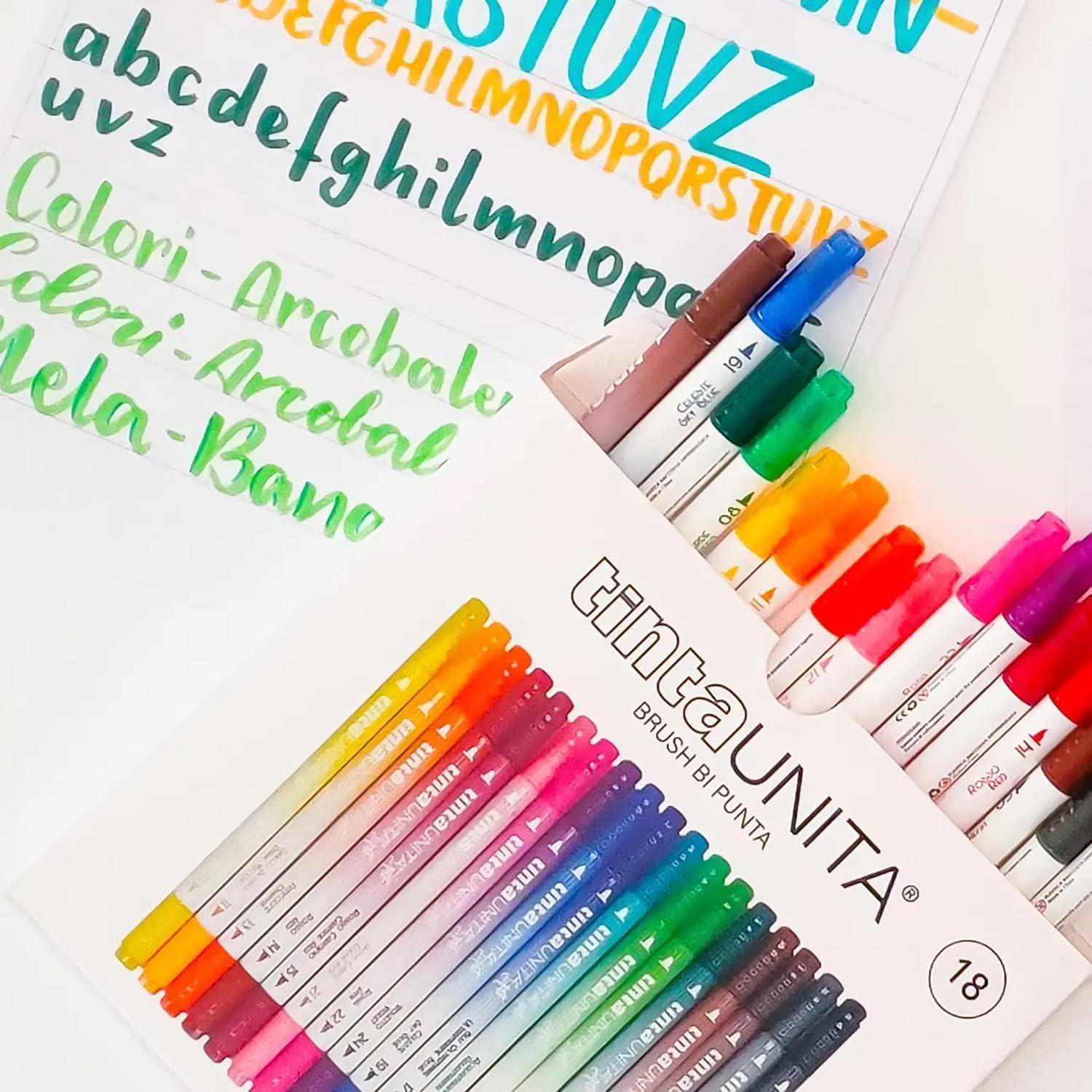 tinta unita tinta unita pennarello brush bipunta con da 12 colori - foto 2 tinta unita tinta unita pennarello brush bipunta con da 12 colori - foto 2