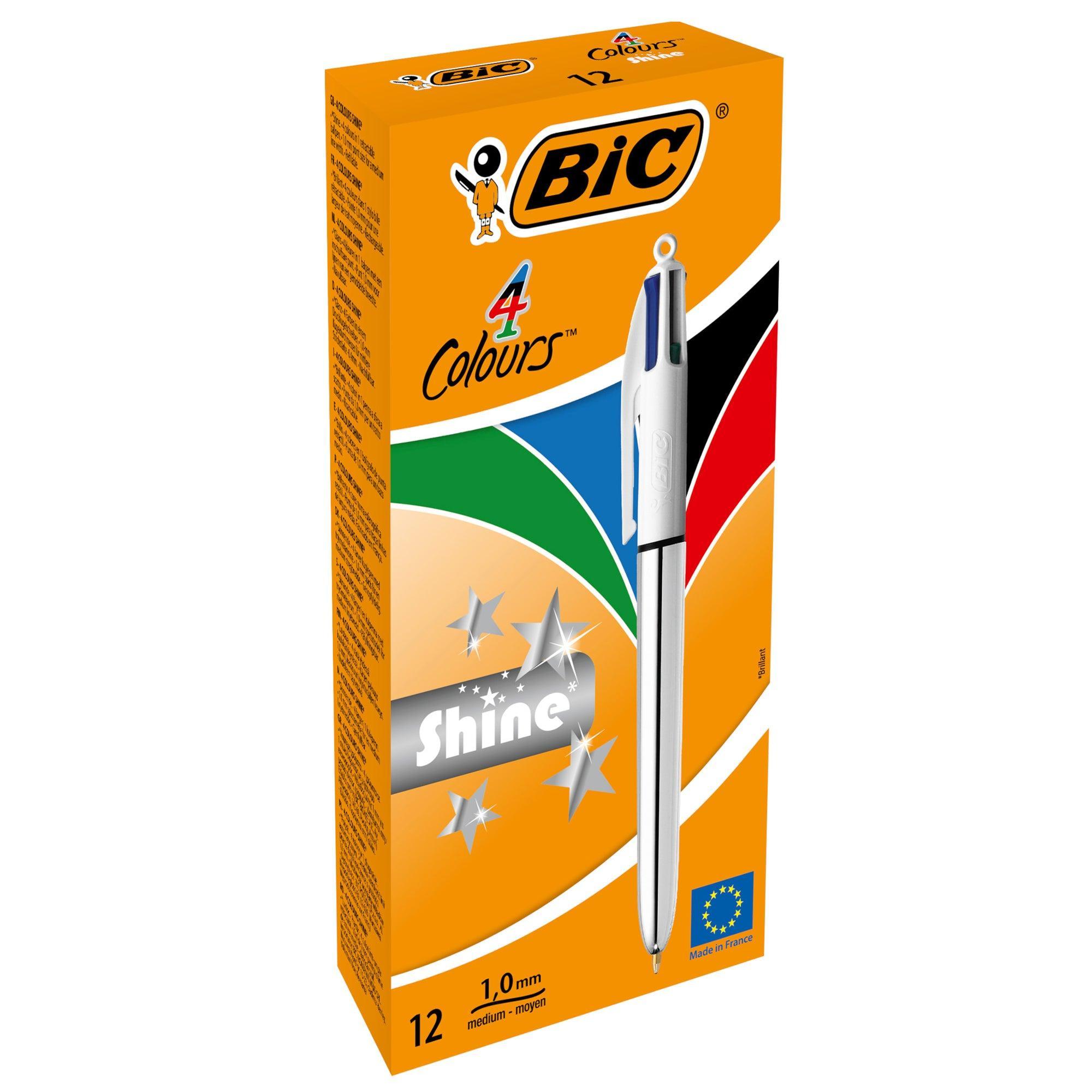 bic bic 4 colours shine penna 4 colori fusto metallizzato conf. 12 pezzi - foto 1 bic bic 4 colours shine penna 4 colori fusto metallizzato conf. 12 pezzi - foto 1