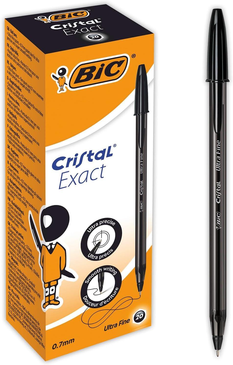 bic bic cristal exact penna a sfera nera 07 mm confezione da 20 pezzi - foto 1 bic bic cristal exact penna a sfera nera 07 mm confezione da 20 pezzi - foto 1
