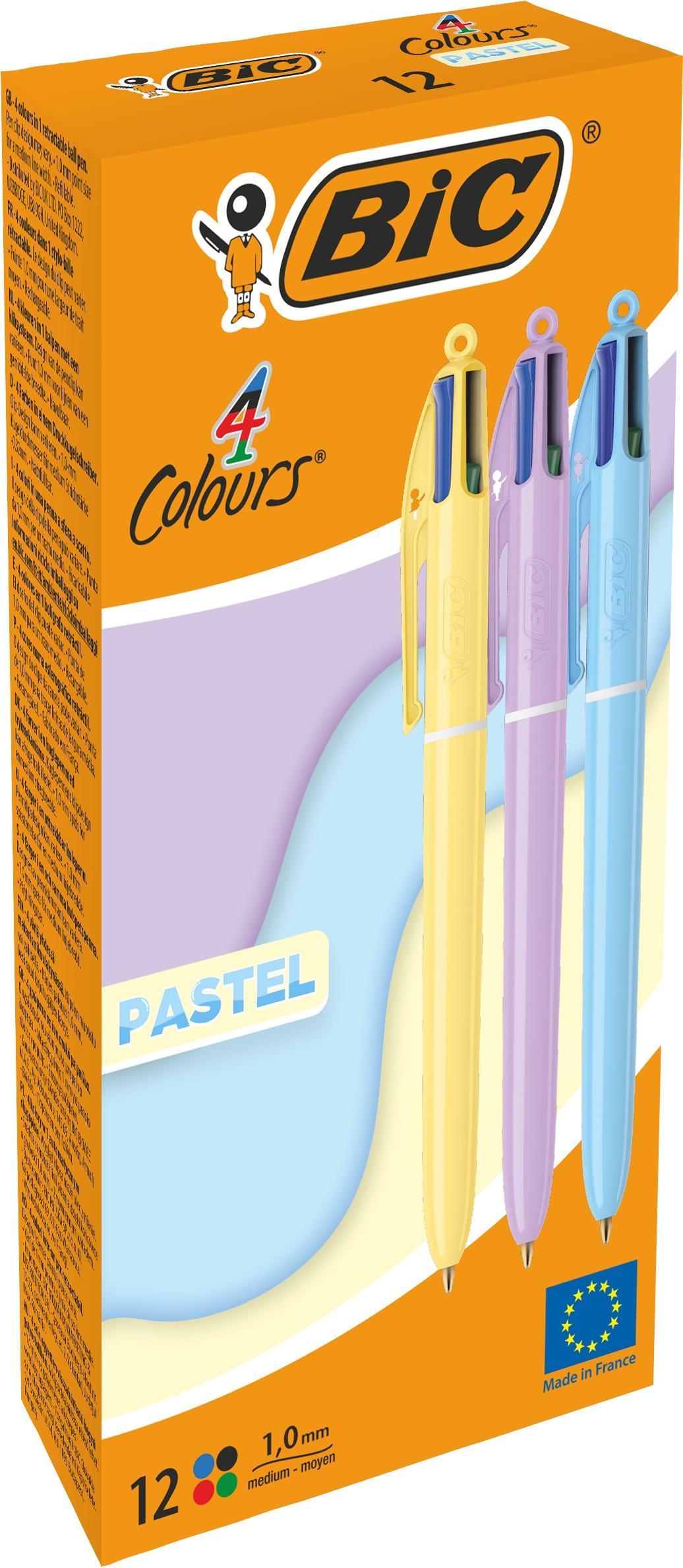 bic bic 4 colours pastel penna 4 colori punta 10 mm confezione da 12 pz - foto 1 bic bic 4 colours pastel penna 4 colori punta 10 mm confezione da 12 pz - foto 1