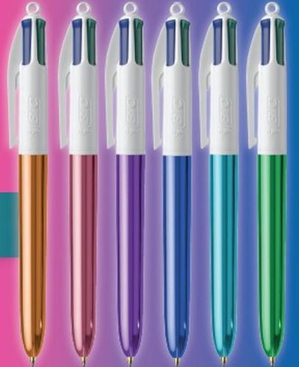 bic bic 4 colours shine dream penna a sfera 4 colori confezione da 12 pz - foto 1