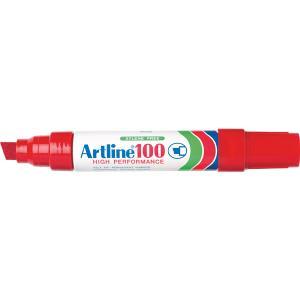 Artline 100 marcatore permanente punta scalpello rosso conf. 6