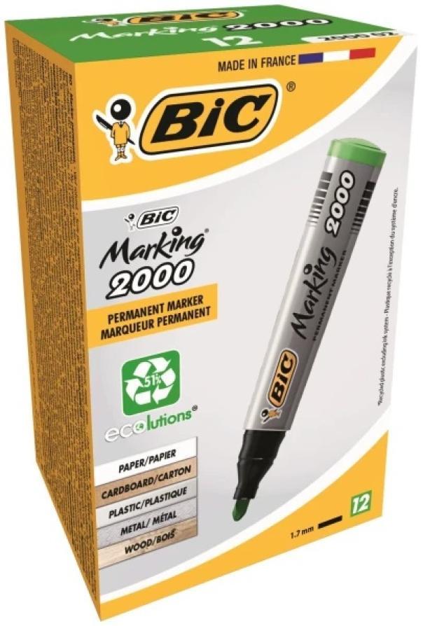bic bic marking 2000 ecolutions marcatore punta tonda verde scatola 12 pezzi - foto 1 bic bic marking 2000 ecolutions marcatore punta tonda verde scatola 12 pezzi - foto 1