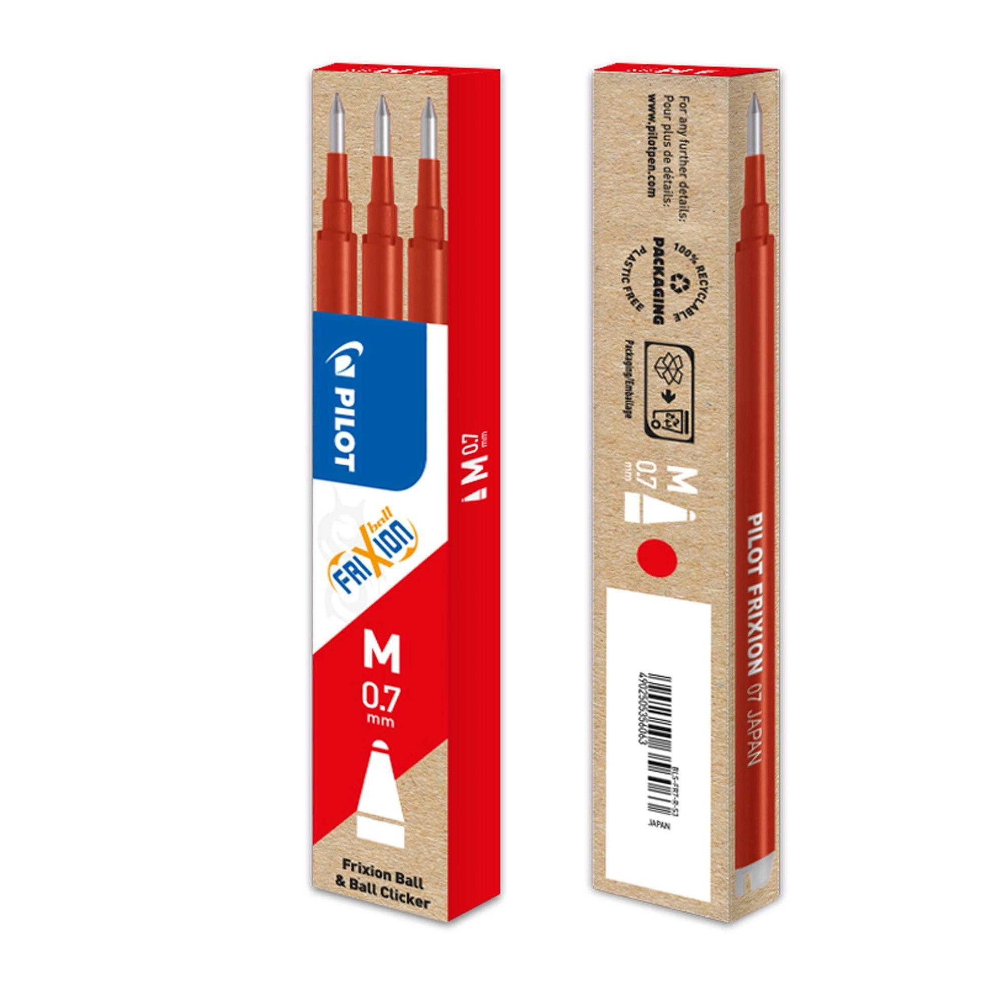 pilot pilot refill frixion ball 0.7 mm rosso conf. da 4 set da 3 pezzi - foto 1