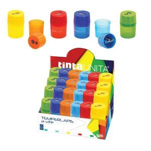 Temperino contenitore 2 fori 24 pezzi colori assortiti