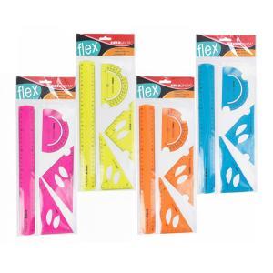 Set flexi mini righello 15 cm +goniometro 180+2 mini squadre