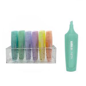 Evidenziatore glitter pastel palette set 6 colori