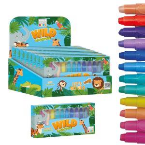 Kids pastello cera sparkles glitter 12 colori