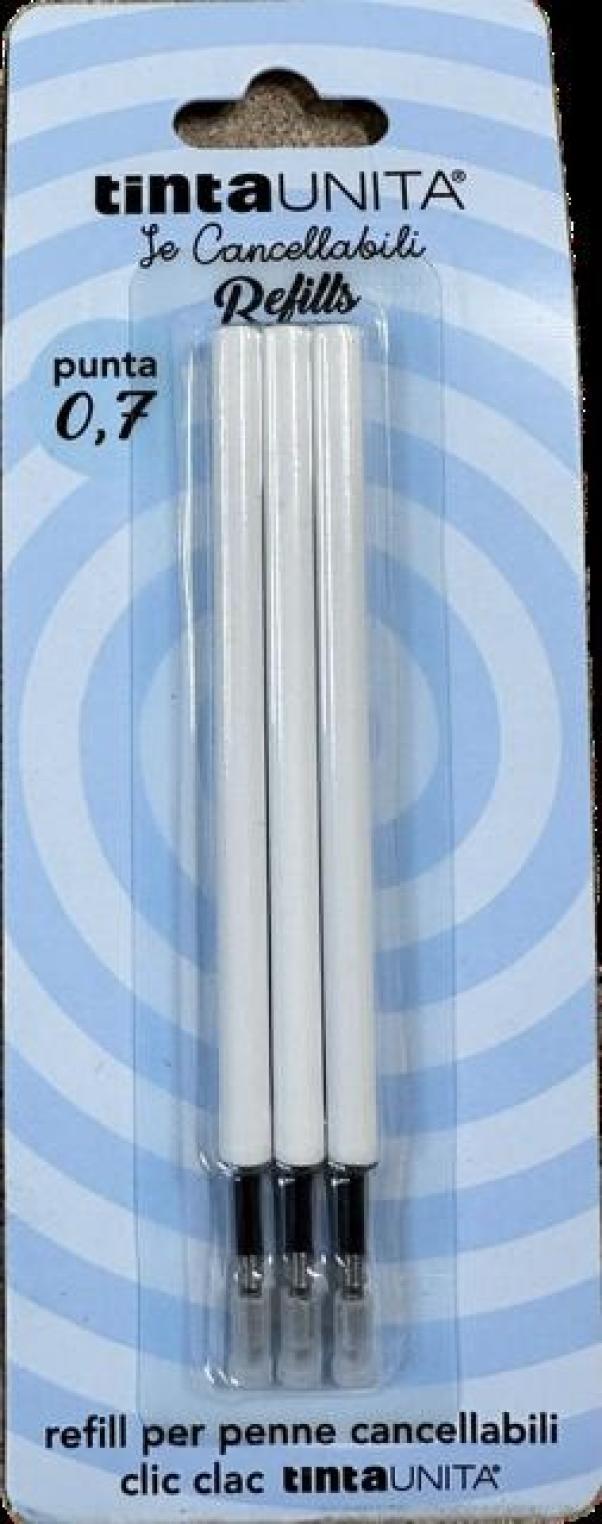 tinta unita tinta unita set 3 refill per penna cancellabile a scatto blu 12 pezzi - foto 1