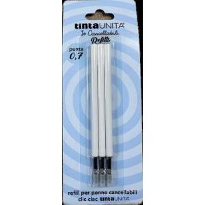 Set 3 refill per penna cancellabile a scatto nero - 12 pezzi